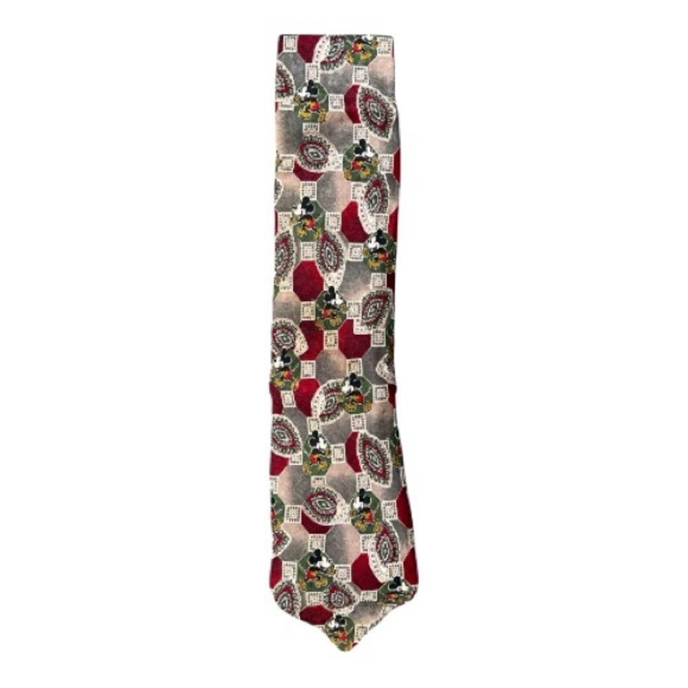 Vintage 90s Disney Mickey‎ Mouse Silk Tie Atlas Design Gothenburg Sweden Novelty